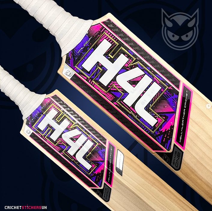 Hell 4 Leather Cricket — Magenta and Purple — Back Sticker, Grade One and Grade Pro