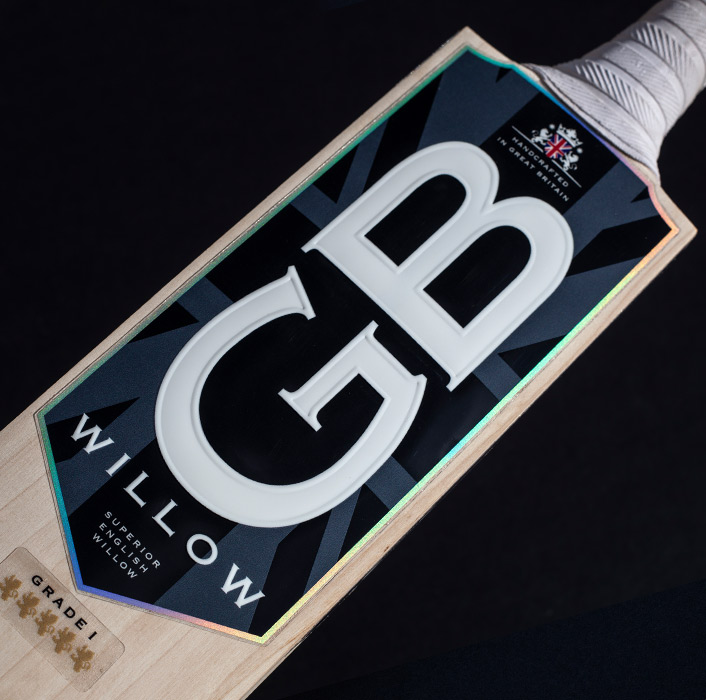 GB Willow bespoke cricket bat sticker design